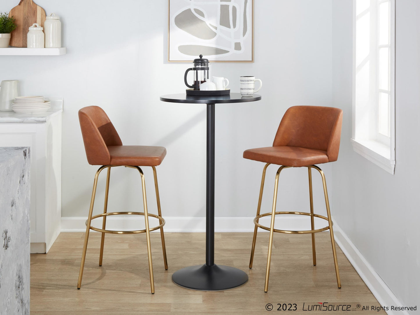 Toriano 30" Fixed-Height Barstool - Set of 2 By LumiSource - B30-TRNOPU-CLARZG2 AUCAM2 | Bar Stools | Modishstore - 3