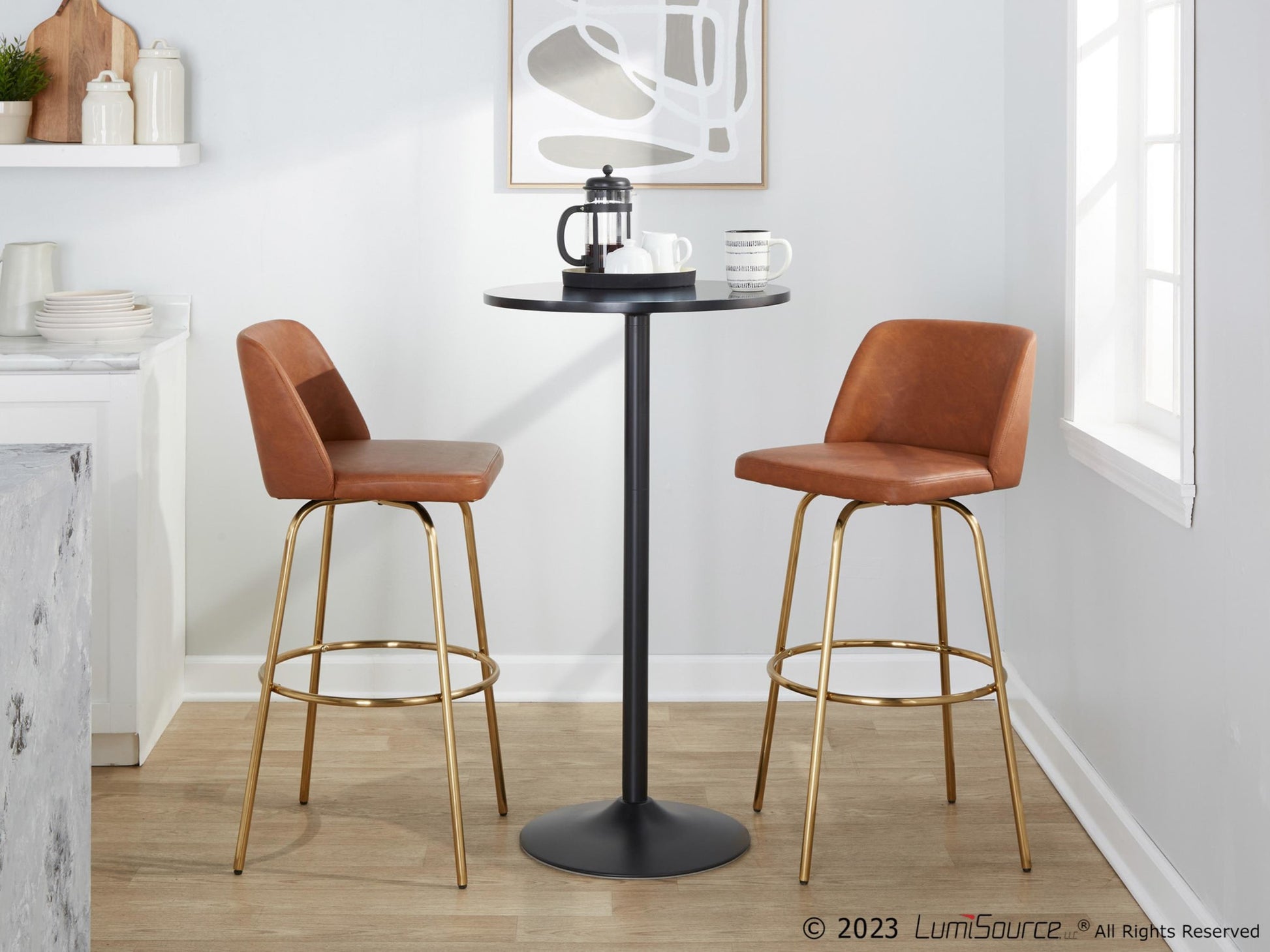Toriano 30" Fixed-Height Barstool - Set of 2 By LumiSource - B30-TRNOPU-CLARZG2 AUCAM2 | Bar Stools | Modishstore - 3