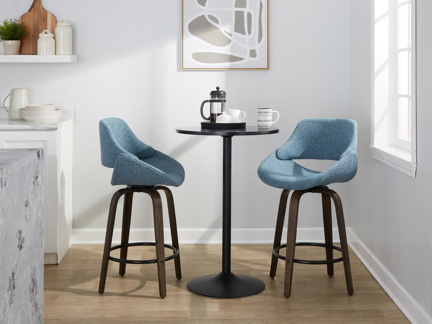 Fabrico 26" Fixed-Height Counter Stool - Set of 2 By LumiSource - B26-FBCOFB-GRTZQ2 BNBU2 | Counter Stools | Modishstore - 4
