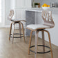Folia 24" Fixed-Height Barstool - Set of 2 By LumiSource - B24-FOLIAFB-GRTZQ2 LGYLGYLGY2 | Bar Stools | Modishstore - 3
