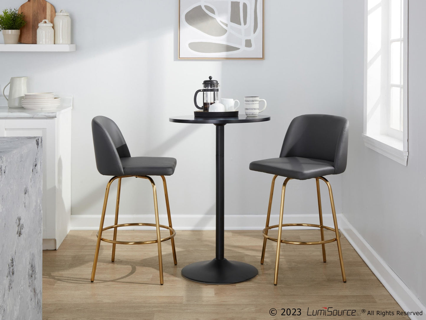 Toriano 26" Fixed-Height Counter Stool - Set of 2 By LumiSource - B26-TRNOPU-CLARZG2 AUBK2 | Counter Stools | Modishstore - 24