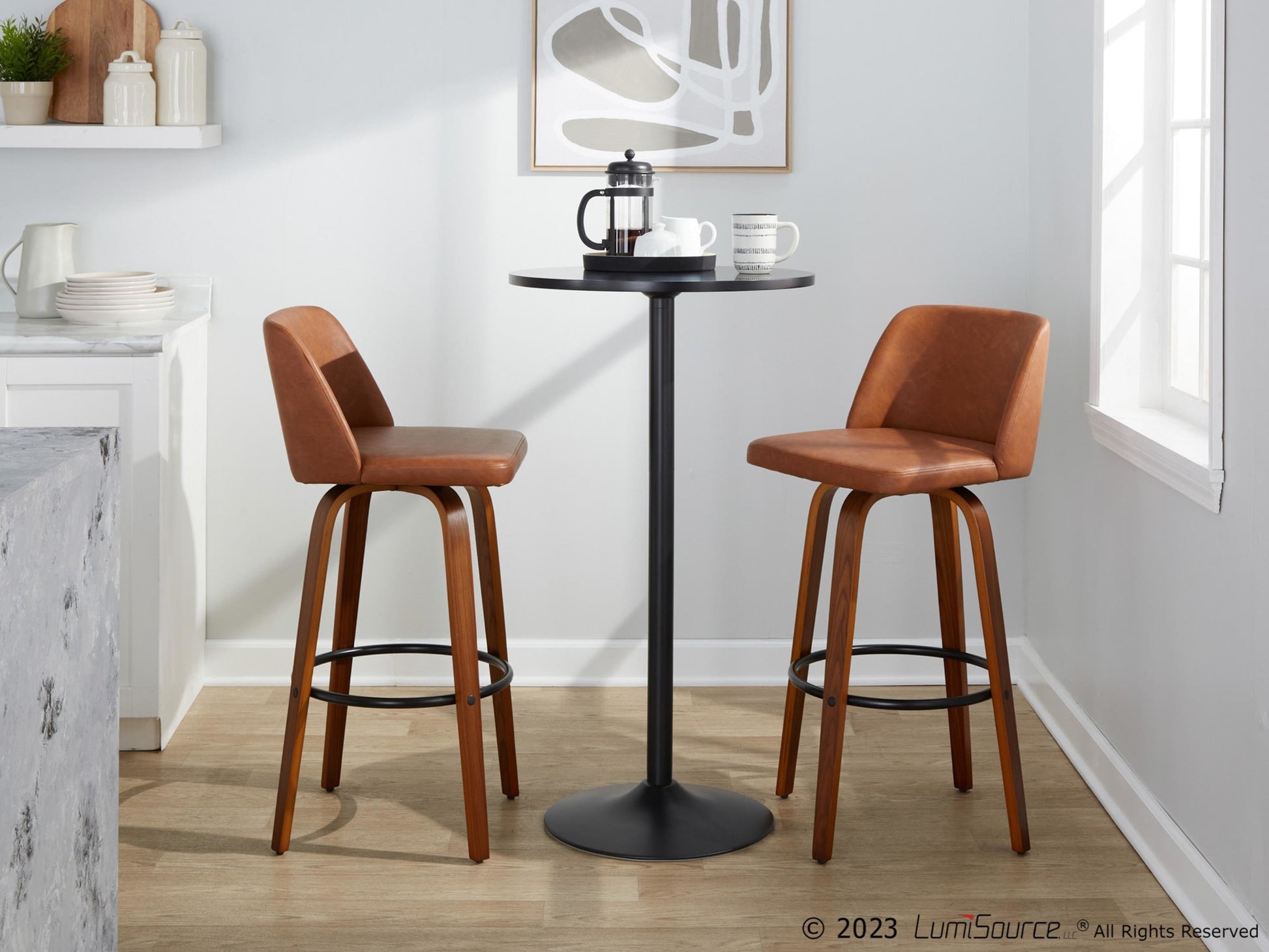 Toriano 30" Fixed-Height Barstool - Set of 2 By LumiSource - B30-TRNOPU-GRTZQ2 WLCAM2 | Bar Stools | Modishstore - 3