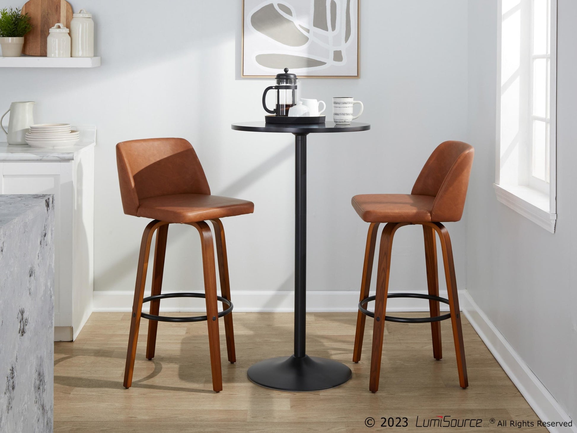 Toriano 30" Fixed-Height Barstool - Set of 2 By LumiSource - B30-TRNOPU-GRTZQ2 WLCAM2 | Bar Stools | Modishstore - 4