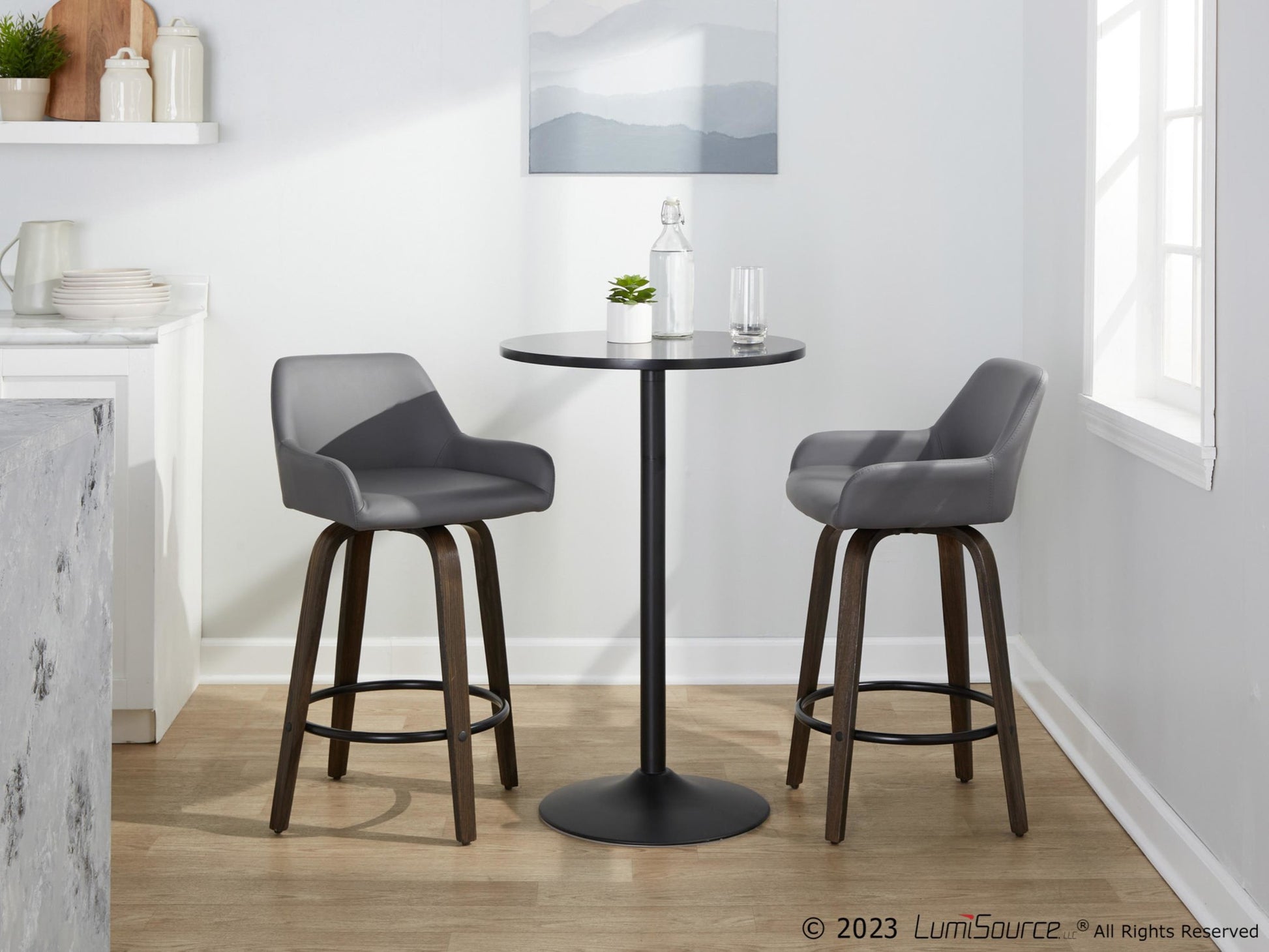 Daniella 26" Fixed-Height Counter Stool - Set of 2 By LumiSource - B26-DNLAPU-GRTZQ2 BNCAM2 | Counter Stools | Modishstore - 13