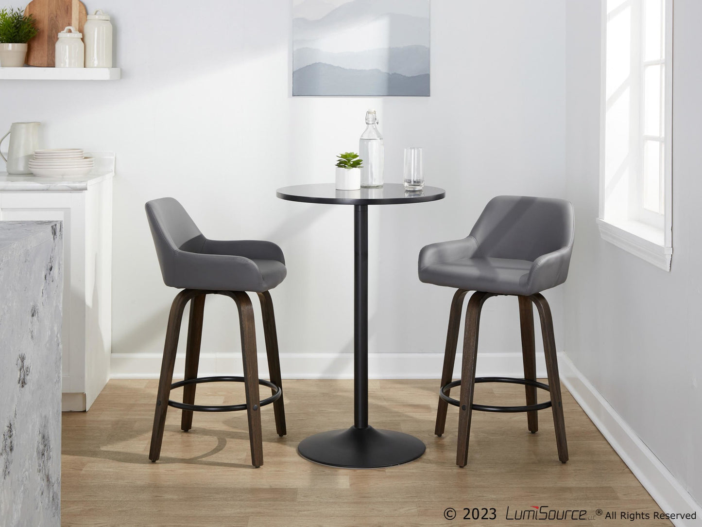 Daniella 26" Fixed-Height Counter Stool - Set of 2 By LumiSource - B26-DNLAPU-GRTZQ2 BNCAM2 | Counter Stools | Modishstore - 14