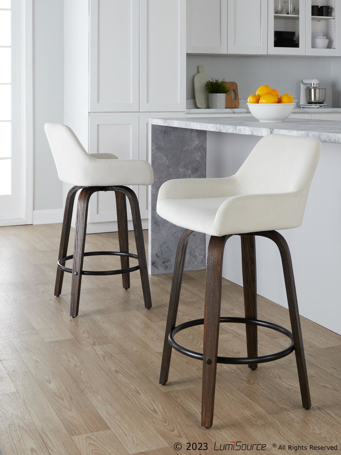 Daniella 26" Fixed-Height Counter Stool - Set of 2 By LumiSource - B26-DNLAV-GRTZQ2 BNBK2 | Counter Stools | Modishstore - 11