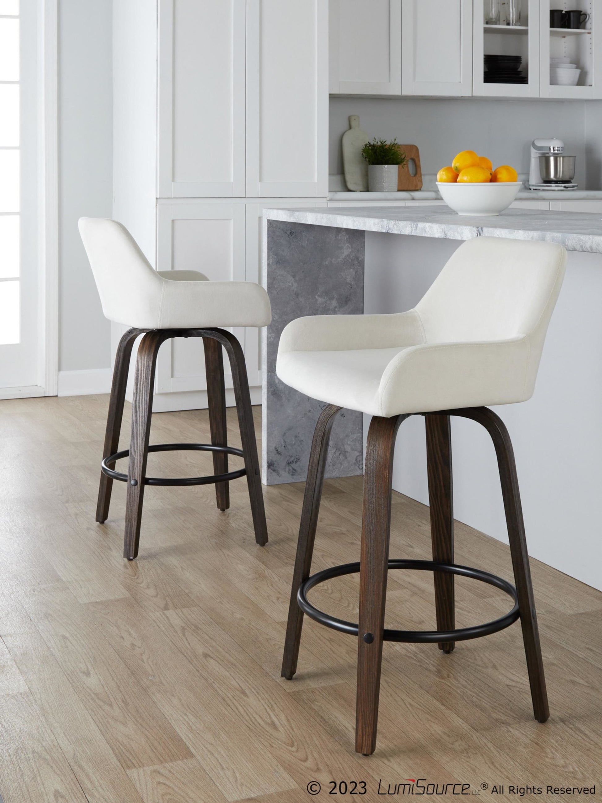 Daniella 26" Fixed-Height Counter Stool - Set of 2 By LumiSource - B26-DNLAV-GRTZQ2 BNBK2 | Counter Stools | Modishstore - 11
