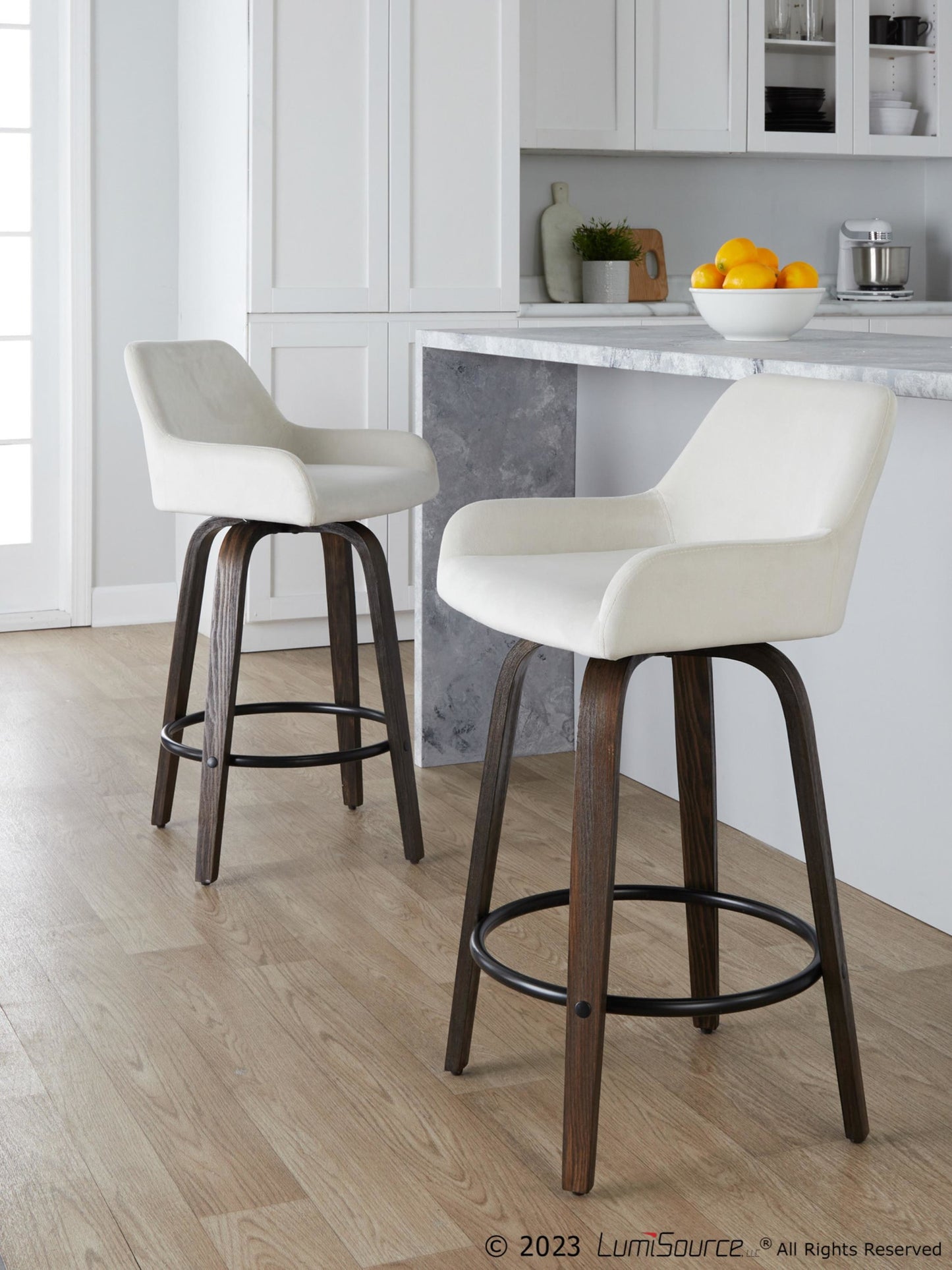 Daniella 26" Fixed-Height Counter Stool - Set of 2 By LumiSource - B26-DNLAV-GRTZQ2 BNBK2 | Counter Stools | Modishstore - 12