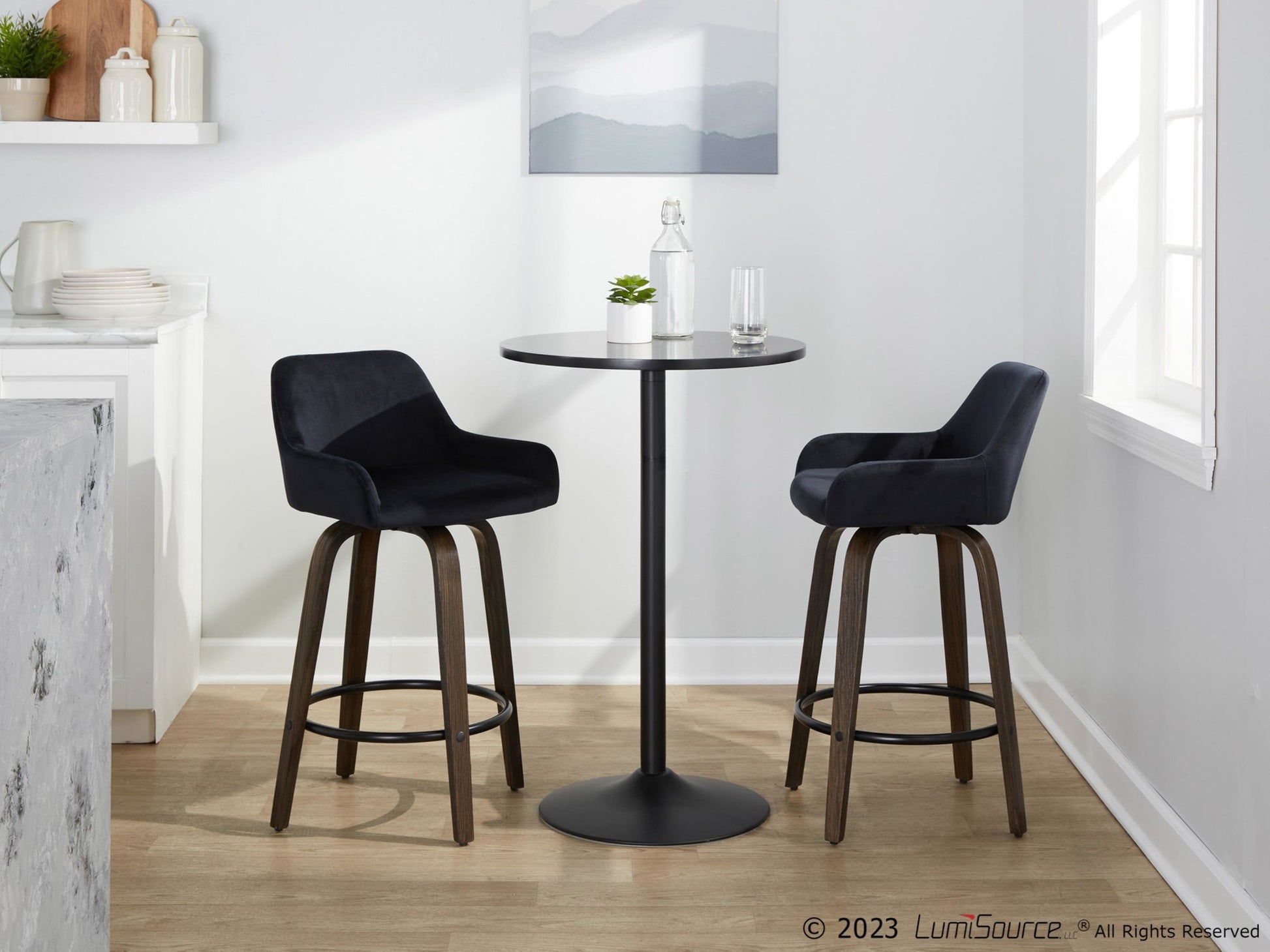 Daniella 26" Fixed-Height Counter Stool - Set of 2 By LumiSource - B26-DNLAV-GRTZQ2 BNBK2 | Counter Stools | Modishstore - 3