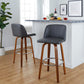 Toriano 30" Fixed-Height Barstool - Set of 2 By LumiSource - B30-TRNOPU-GRTZR2 WLBK2 | Bar Stools | Modishstore - 22