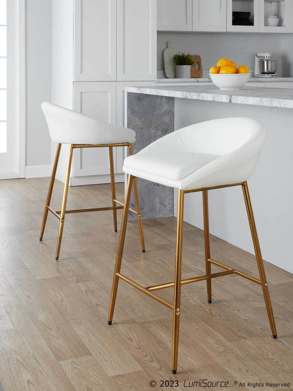 Matisse 26" Fixed-Height Counter Stool - Set of 2 By LumiSource - B26-MATSEPU AUW2 | Counter Stools | Modishstore - 2