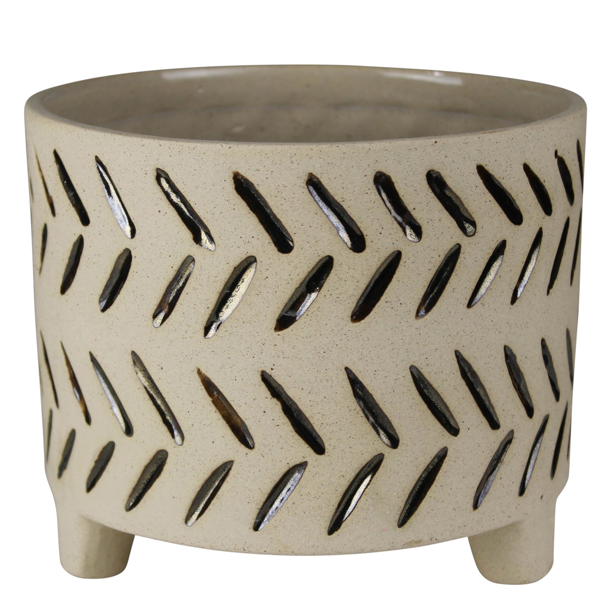 Luther Cachepot, Stoneware - Large Set Of 4 By HomArt | Planters, Troughs & Cachepots | Modishstore - 2