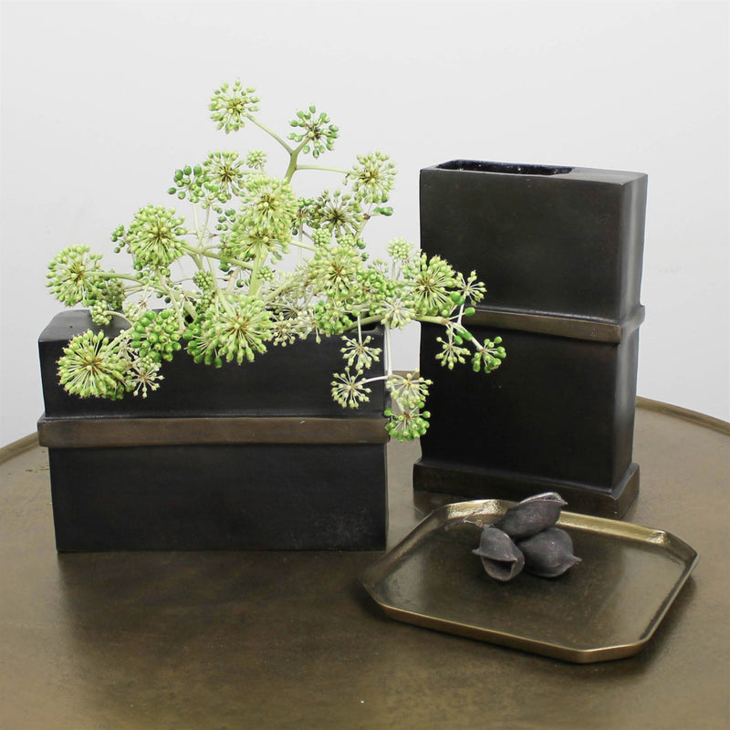 Plaza Vase, Bronze & Brass - Tall By HomArt | Vases | Modishstore