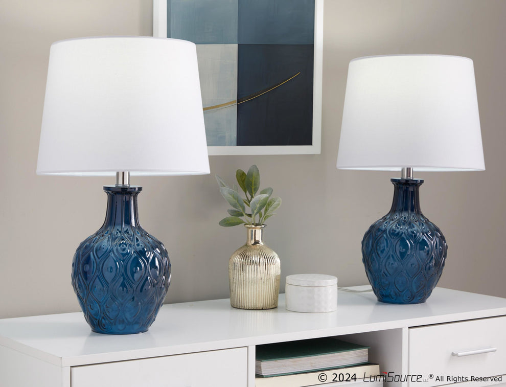 Gloria Round 20" Glass Accent Lamp - Set of 2 By LumiSource - GTG21-GLORIARN CRCHRW2 | Table Lamps | Modishstore - 7