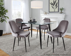 Clara-Marcel Dining Set - 5 Piece By LumiSource - DS5-CLRABKCL+4MARCLVBKSV