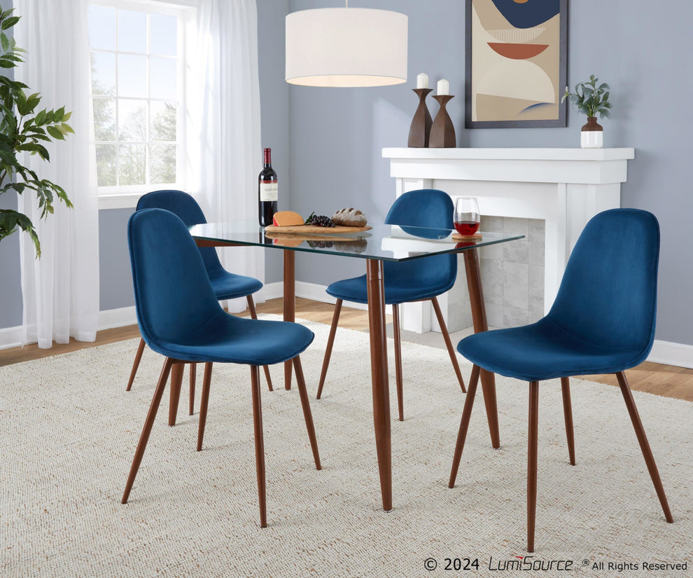 Clara-Pebble Dining Set - 5 Piece By LumiSource - DS5-CLRAWLCL+4PEBVWLBK | Dining Sets | Modishstore - 4