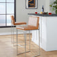 Fuji High Back 30" Fixed-Height Barstool - Set of 2 By LumiSource - B30-FUJIHBPU SSCAM2 | Bar Stools | Modishstore - 2