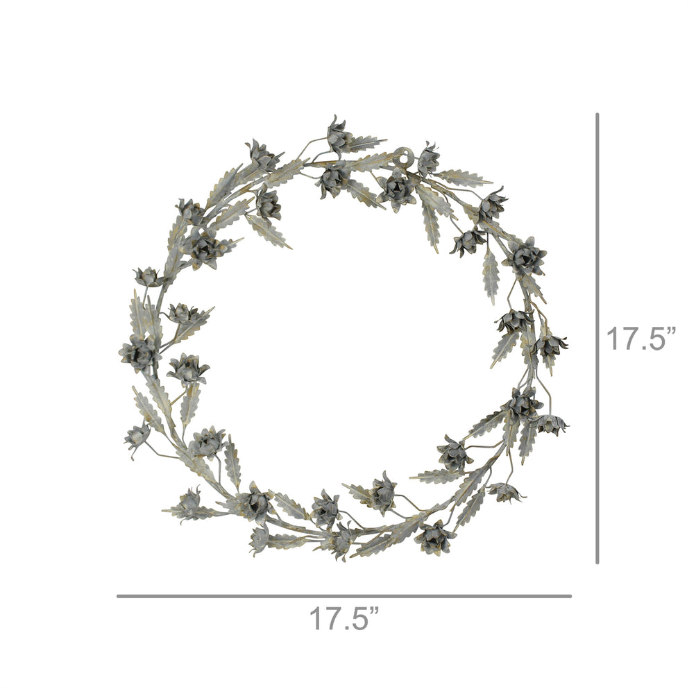 Anabelle Floral Wreath, Metal Set Of 4 By HomArt | Wreath | Modishstore - 2