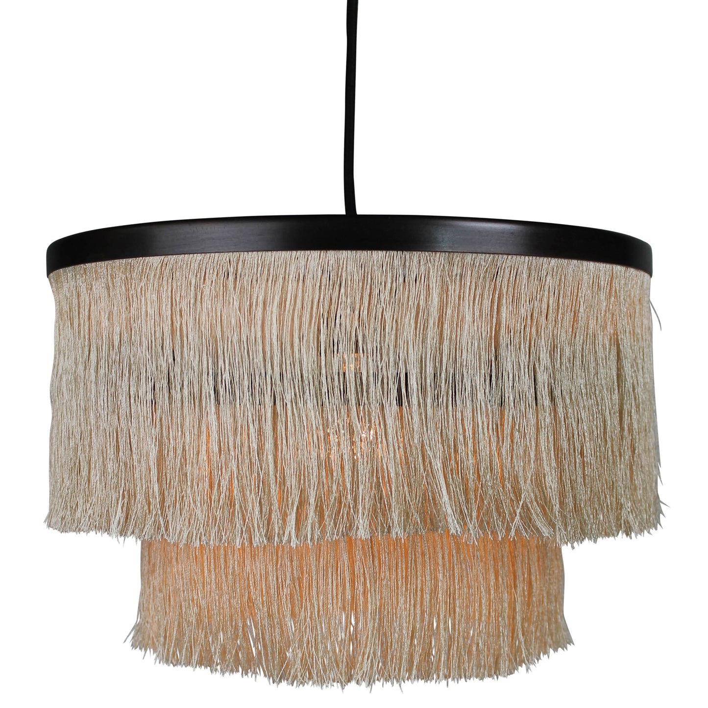 Josephine Fringe Pendant, Two Tier Set Of 4 By HomArt | Pendant Lamps | Modishstore - 1