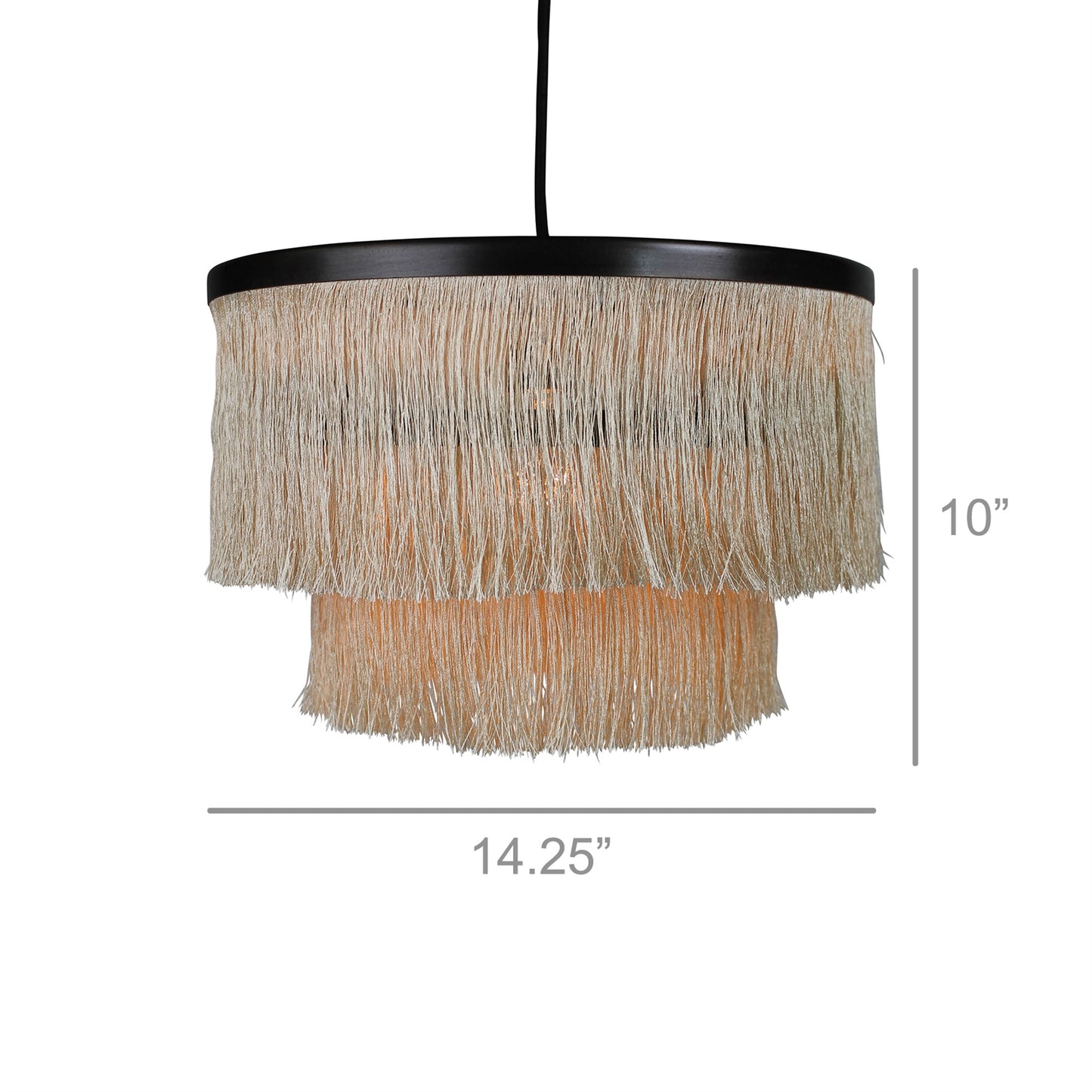 Josephine Fringe Pendant, Two Tier Set Of 4 By HomArt | Pendant Lamps | Modishstore - 2