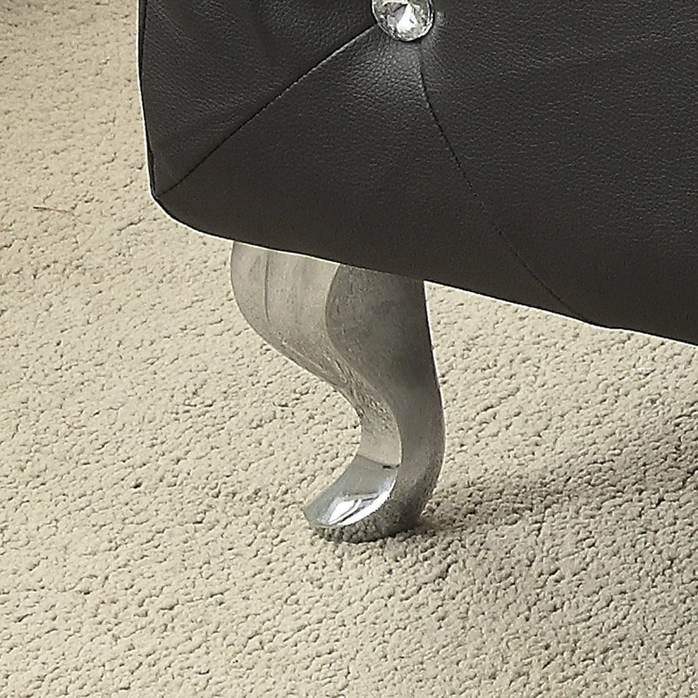 Black and Silver Faux Leather Storage Bench With Flip Top By Homeroots | Benches | Modishstore - 8
