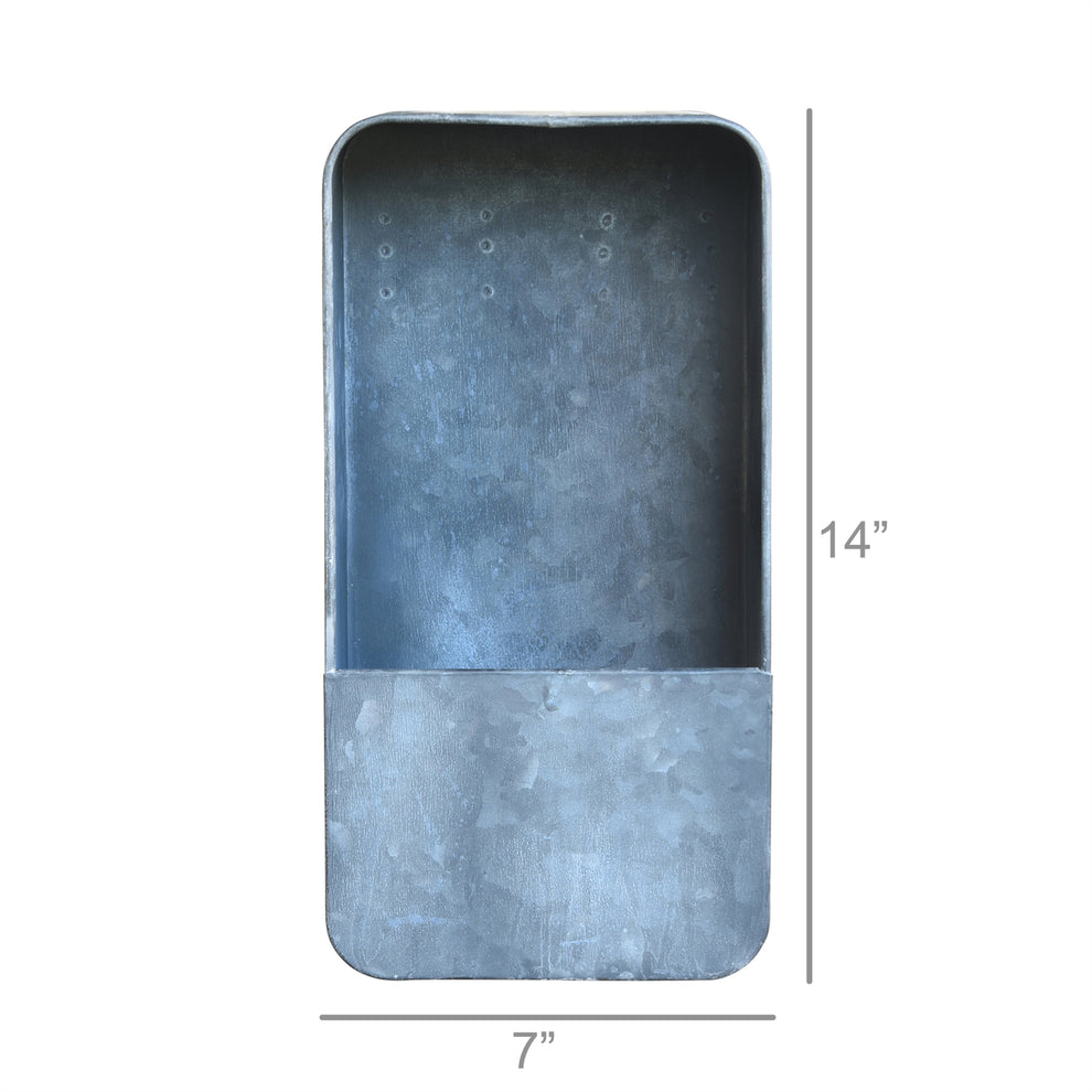Vinca Wall Planter, Galvanized - Small Rect Set Of 4 By HomArt | Planters, Troughs & Cachepots | Modishstore - 3