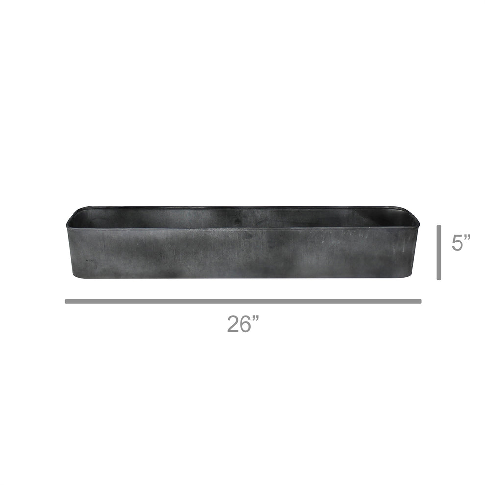 Vinca Galvanized Tray Planter - Medium Set Of 4 By HomArt | Planters, Troughs & Cachepots | Modishstore - 3