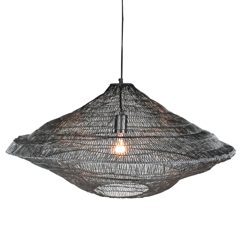 Stark Woven Wire Pendant, Black By HomArt | Pendant Lamps | Modishstore - 1