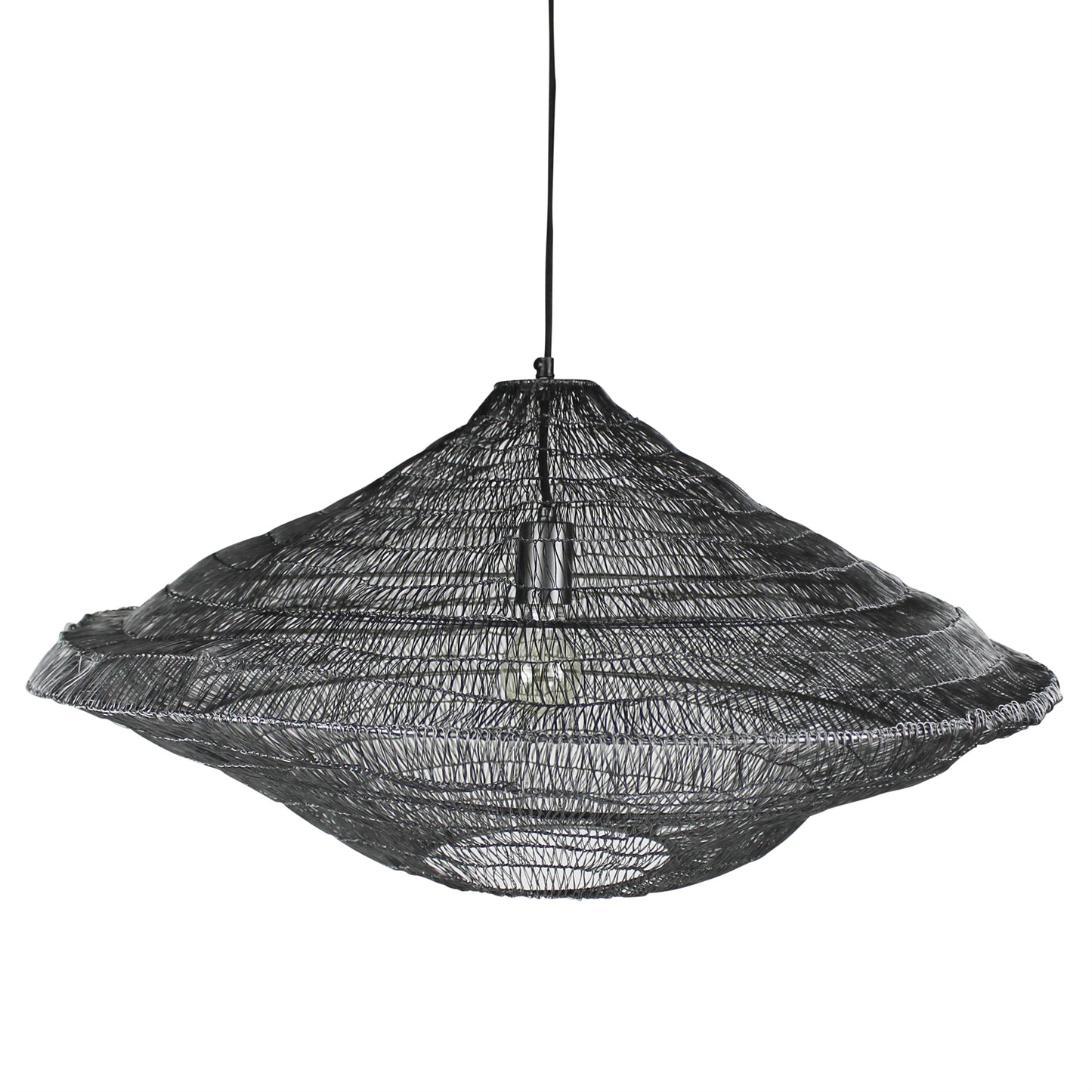 Stark Woven Wire Pendant, Black By HomArt | Pendant Lamps | Modishstore - 2