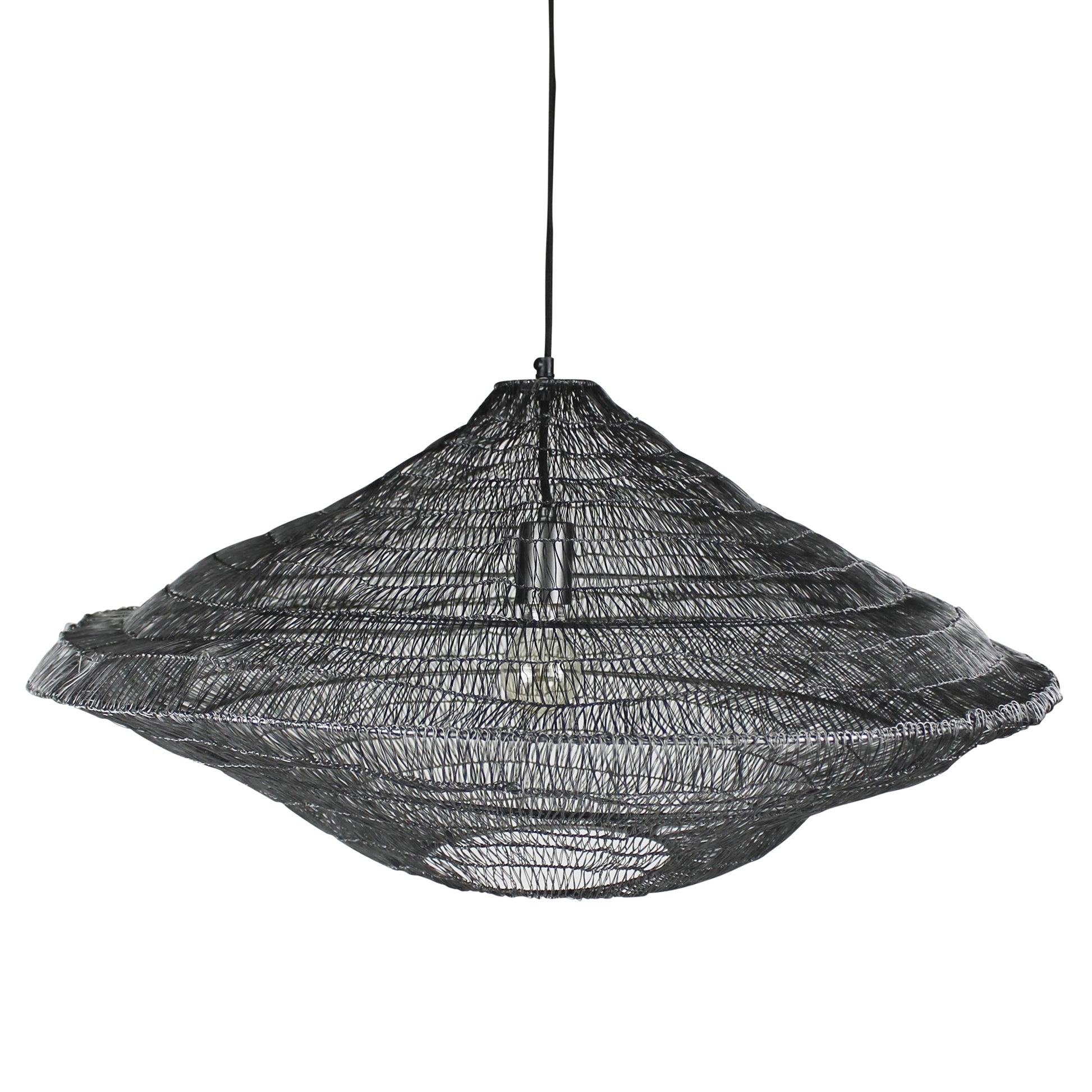 Stark Woven Wire Pendant, Black By HomArt | Pendant Lamps | Modishstore - 2