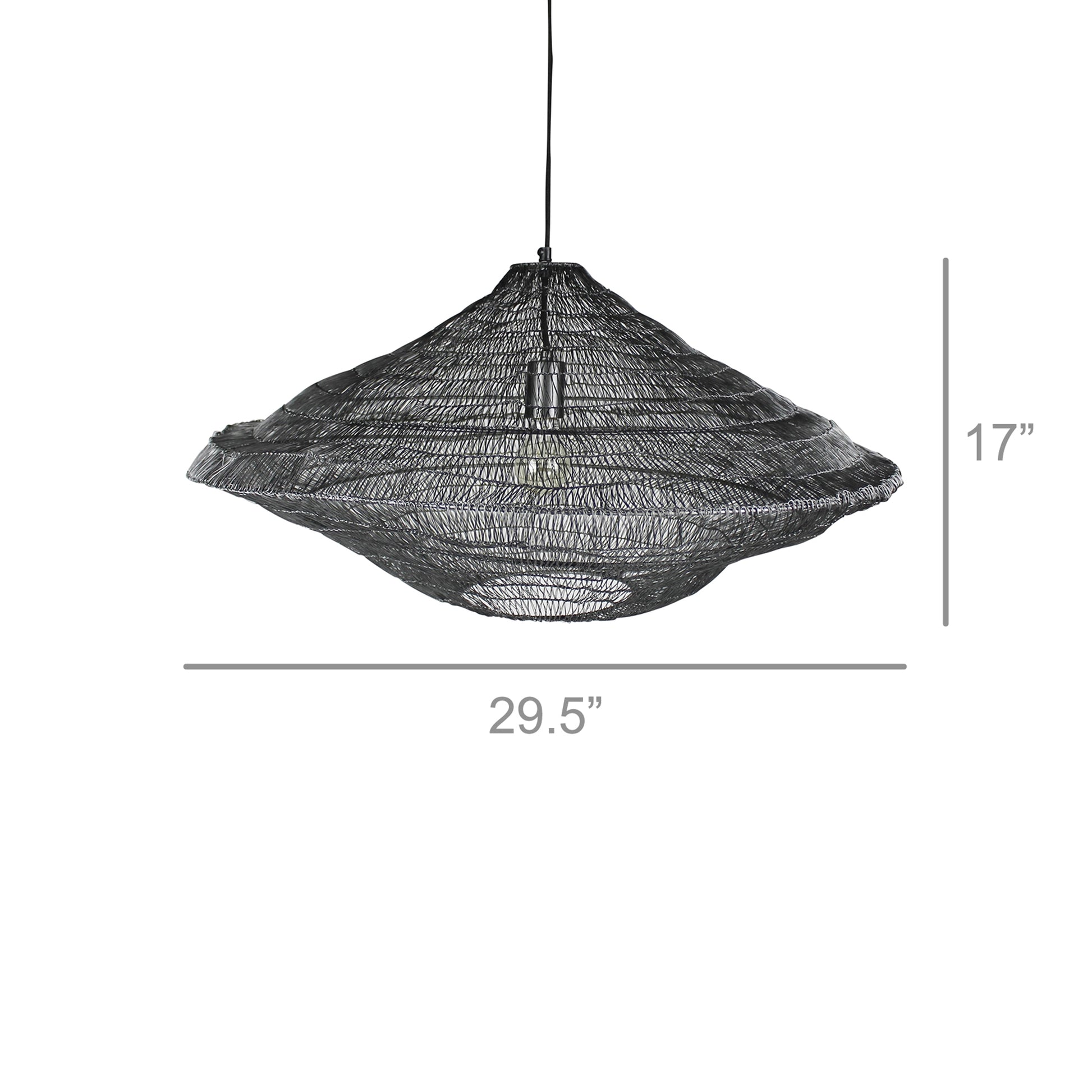 Stark Woven Wire Pendant, Black By HomArt | Pendant Lamps | Modishstore - 3