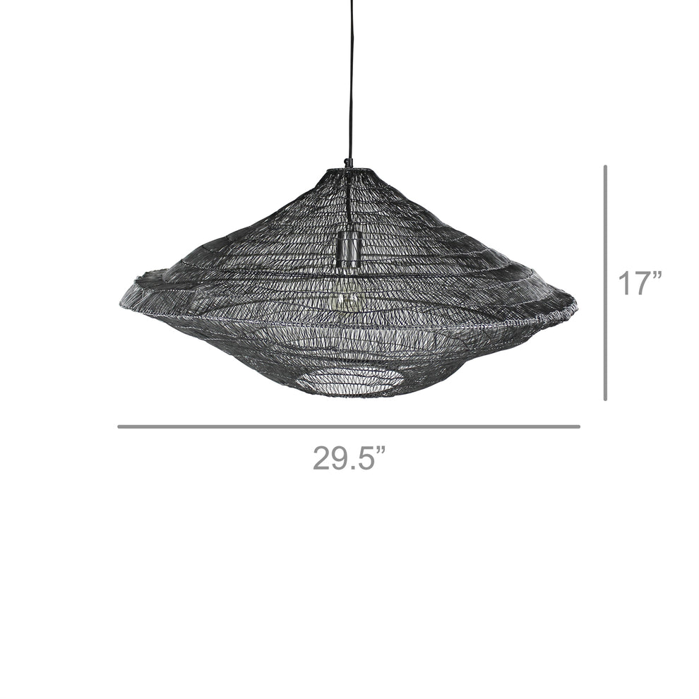 Stark Woven Wire Pendant, Black By HomArt | Pendant Lamps | Modishstore - 3