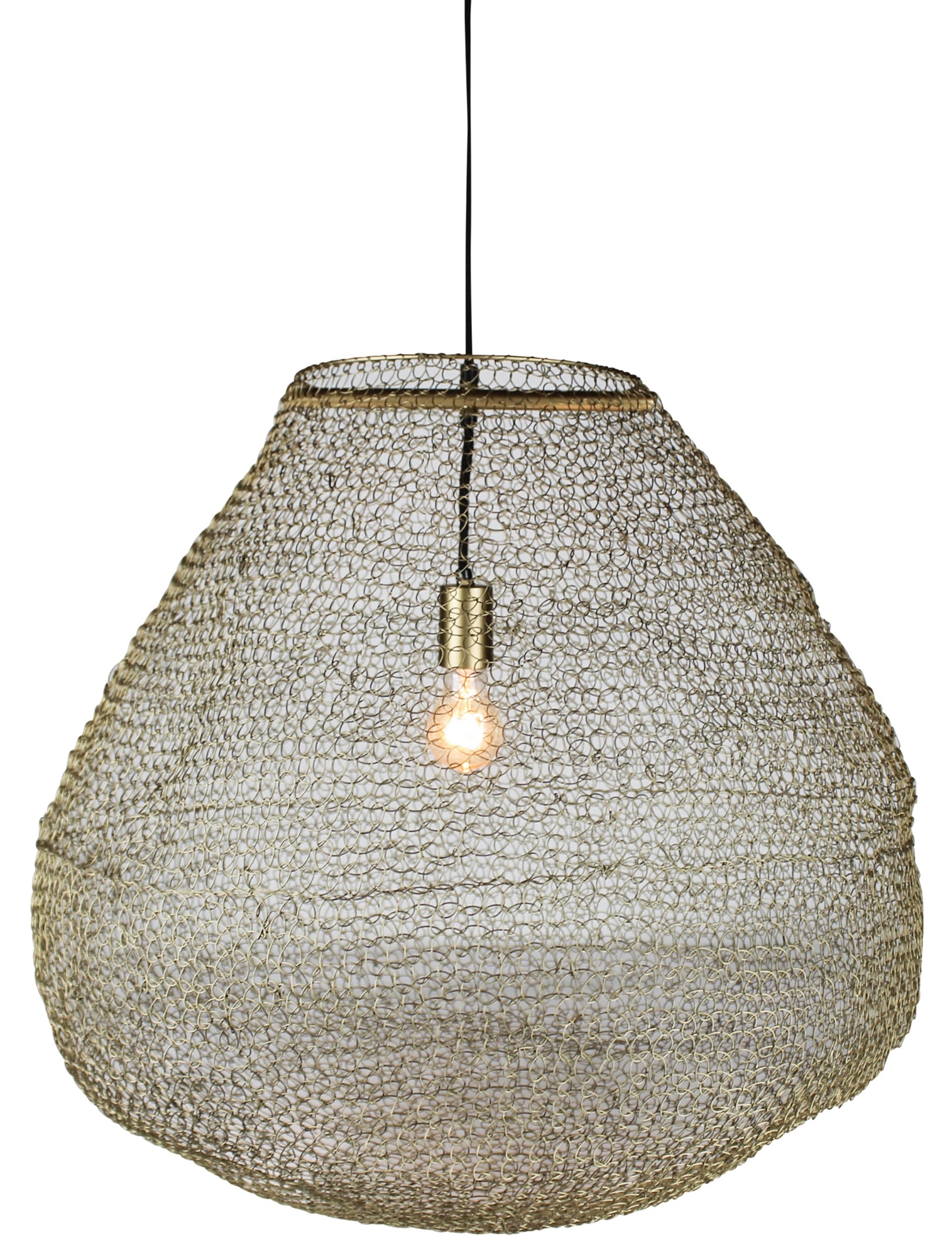 Jupiter Woven Wire Pendant, Gold By HomArt | Pendant Lamps | Modishstore - 1