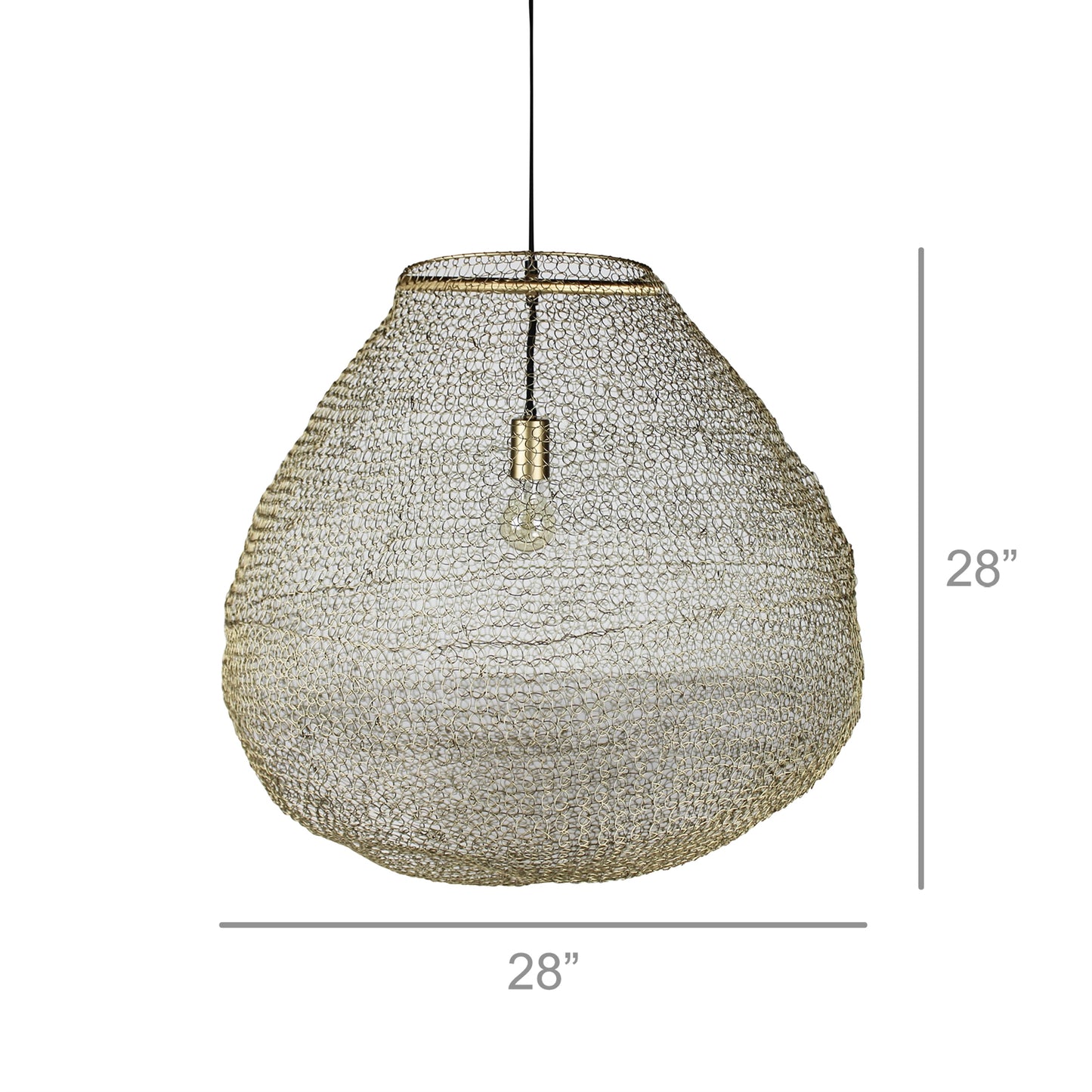 Jupiter Woven Wire Pendant, Gold By HomArt | Pendant Lamps | Modishstore - 3