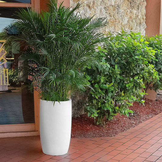 Fiberglass: Barrel 25.5"H Planter, White By Gold Leaf | Planters, Troughs & Cachepots | Modishstore - 1