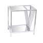 Silver Mirrored Glass And Iron End Table With Shelf By Homeroots | End Tables | Modishstore - 3