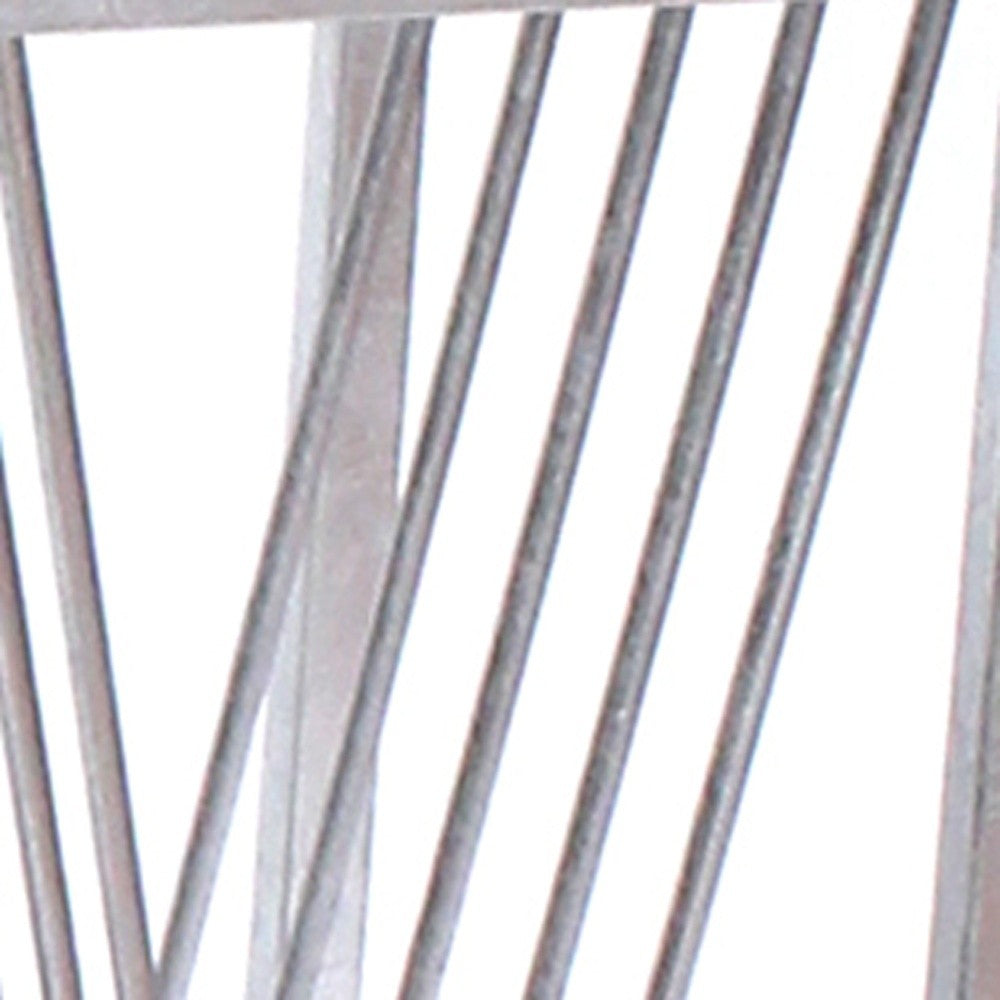 Silver Mirrored Glass And Iron End Table With Shelf By Homeroots | End Tables | Modishstore - 4