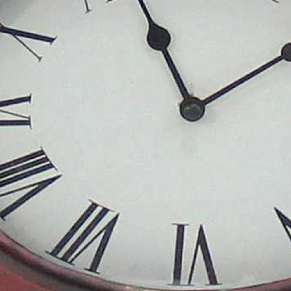 Distressed Red Metal Bedside Lamp With Beige Shade By Homeroots | Table Lamps | Modishstore - 5