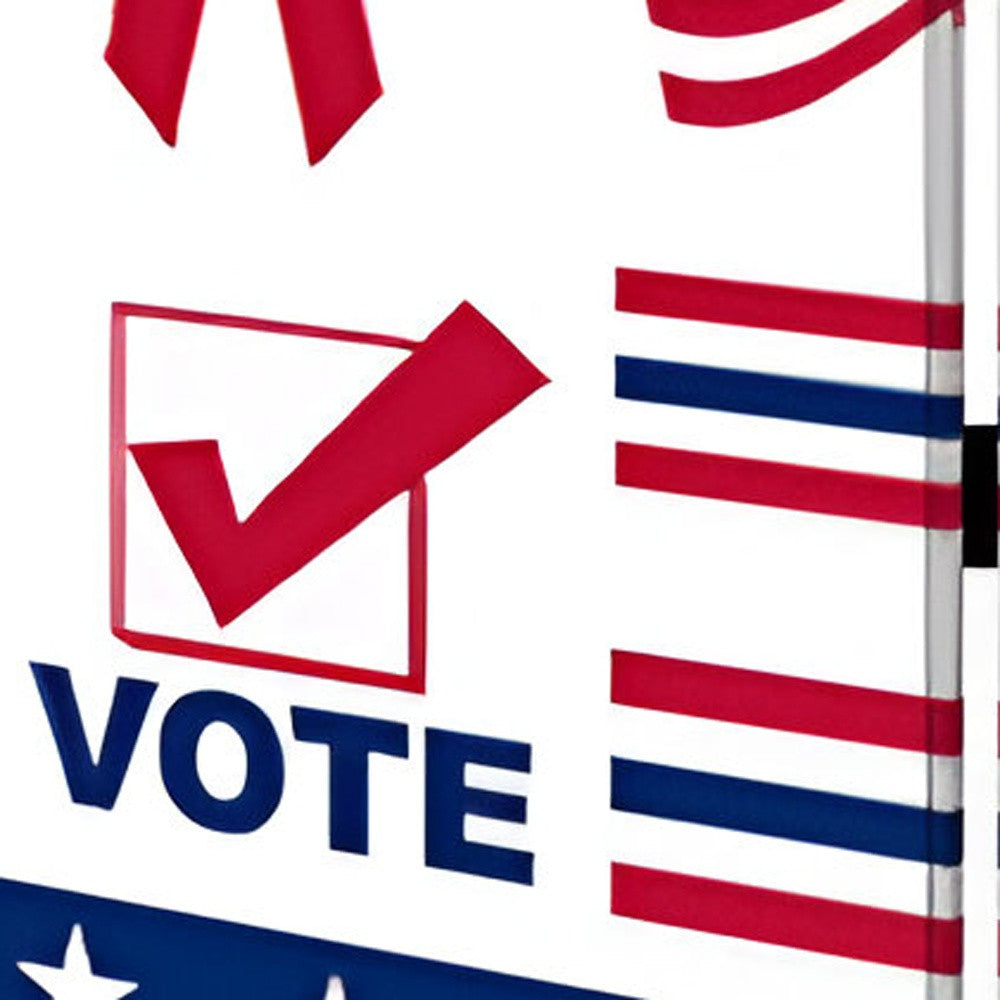 Blue and White Canvas Folding Three Panel Screen Room Divider By Homeroots | Room Dividers | Modishstore - 3