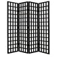 Black And White Folding Four Panel Screen Room Divider By Homeroots | Room Dividers | Modishstore - 1