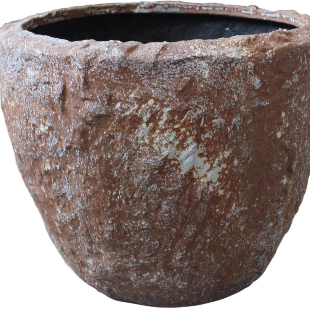 Set of Three Brown Stone Indoor Outdoor Round Pot Planter By Homeroots | Outdoor Planters, Troughs & Cachepots | Modishstore - 6