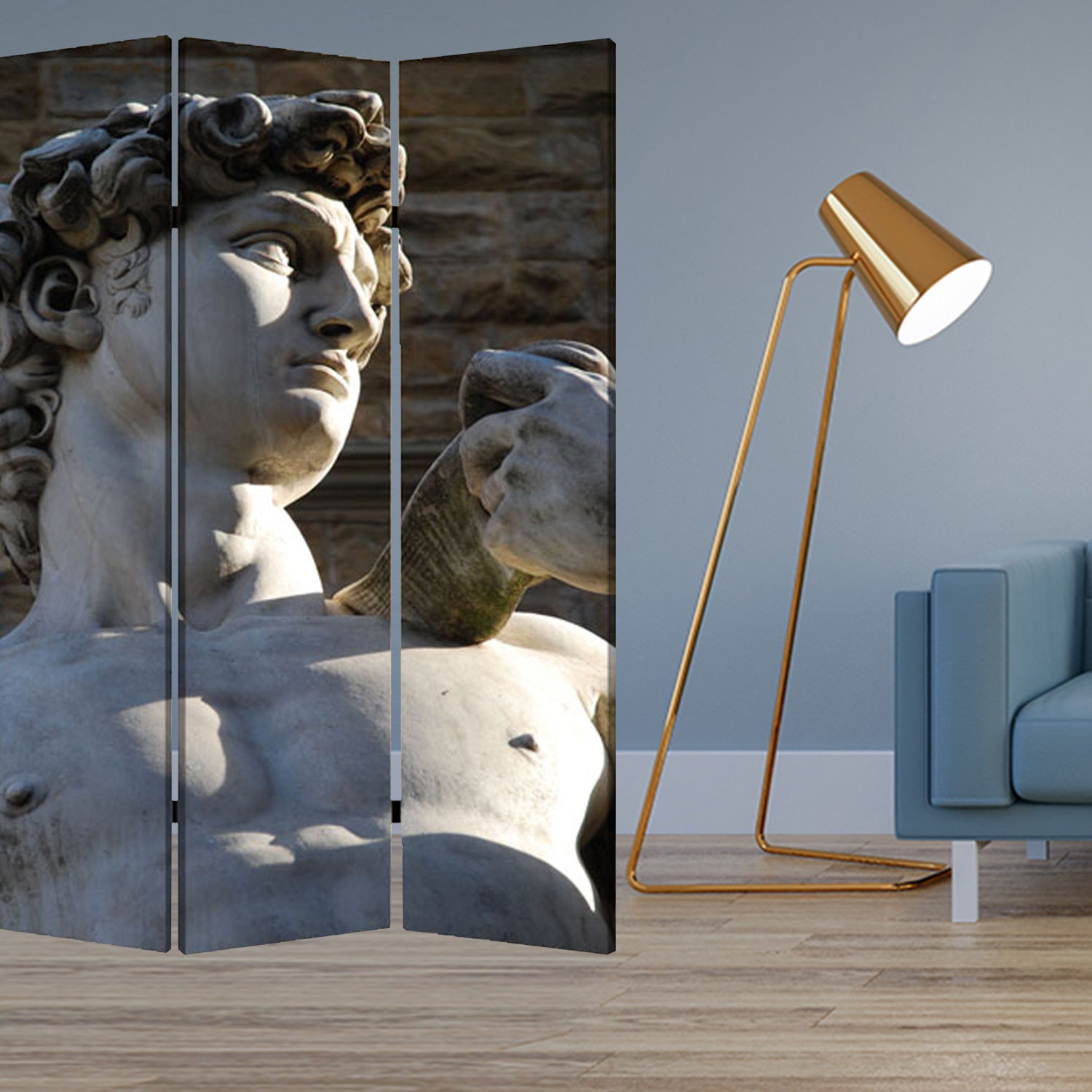 Multi Color Wood Canvas Rome Screen By Homeroots | Room Dividers | Modishstore - 5