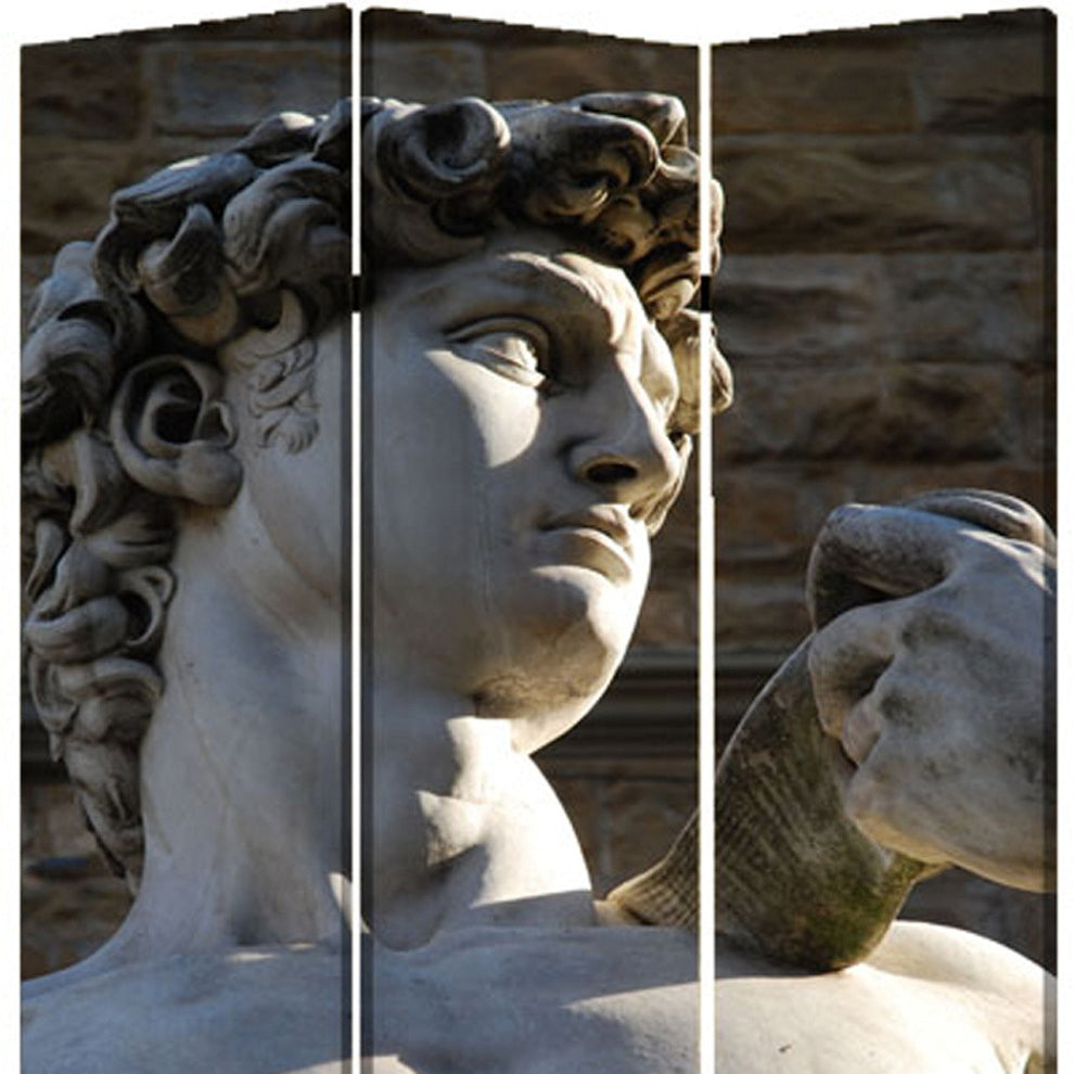 Multi Color Wood Canvas Rome Screen By Homeroots | Room Dividers | Modishstore - 4