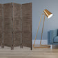 Gray Folding Four Panel Screen Room Divider By Homeroots | Room Dividers | Modishstore - 5