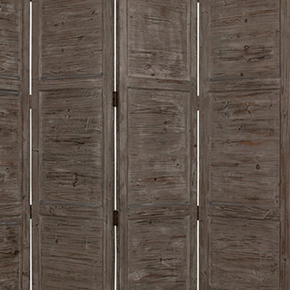 Gray Folding Four Panel Screen Room Divider By Homeroots | Room Dividers | Modishstore - 3