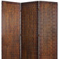 Brown Wood 3 Panel Screen By Homeroots | Room Dividers | Modishstore - 4