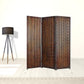 Brown Wood 3 Panel Screen By Homeroots | Room Dividers | Modishstore - 6