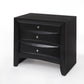 Dark Brown Three Drawer Nightstand By Homeroots | Nightstands | Modishstore - 1
