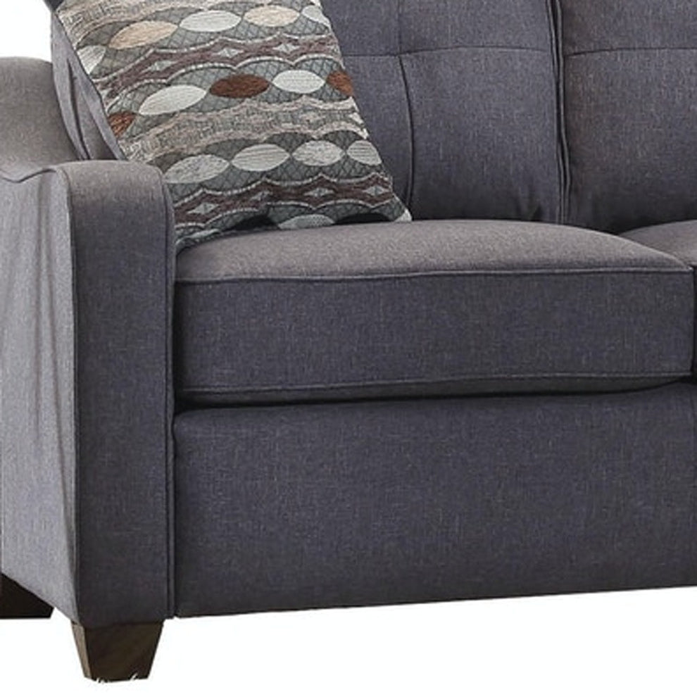 Gray Linen Loveseat By Homeroots - 285970 | Loveseats | Modishstore - 4