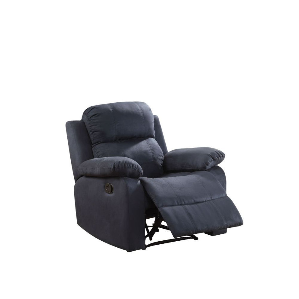 Microfiber Motion Recliner Chair in Blue By Homeroots | Recliners | Modishstore - 3